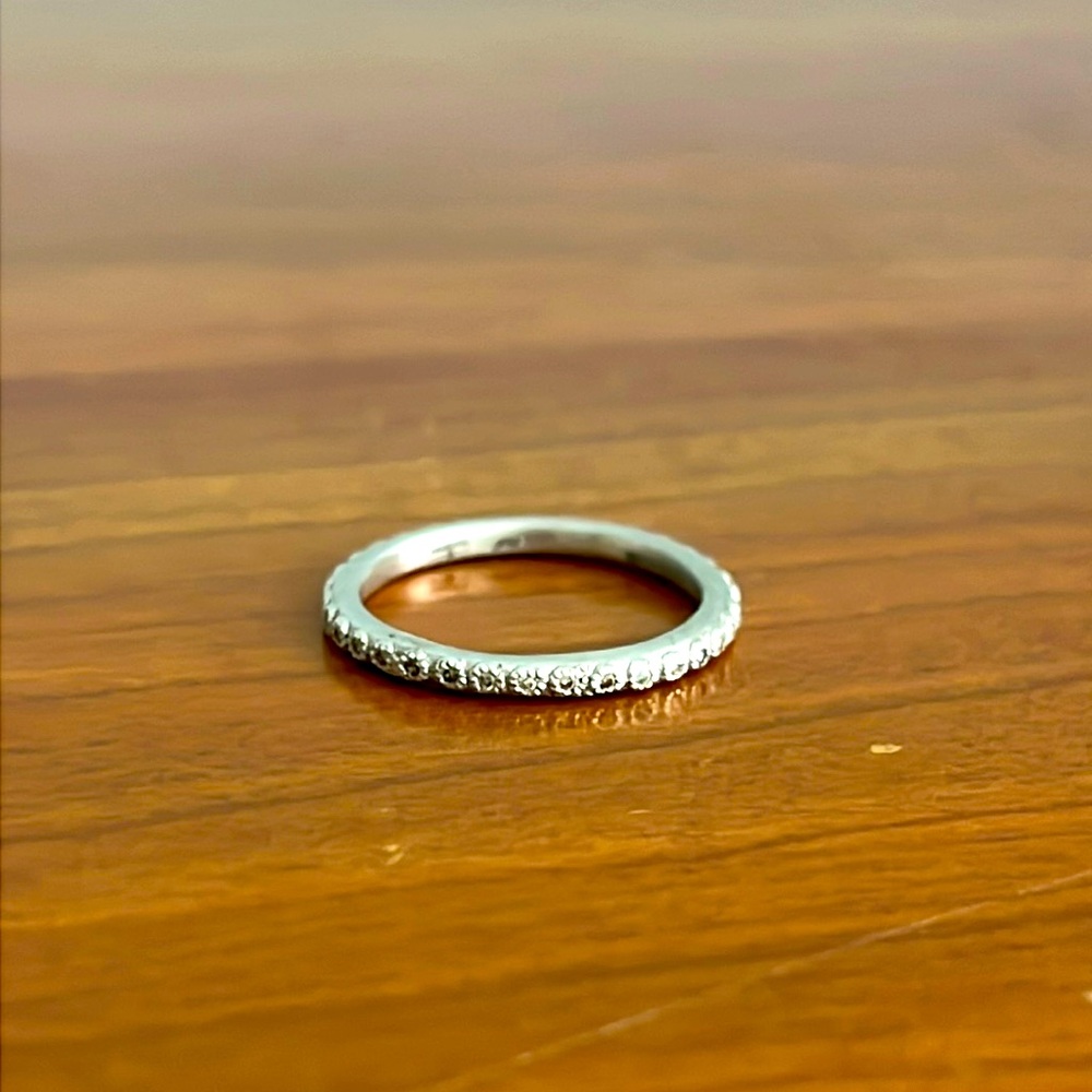 Sterling silver and diamond ring